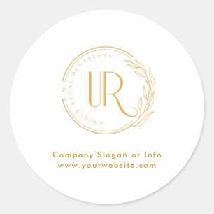 Sticker Rond Logo d'entreprise Gold Script Modern Professional