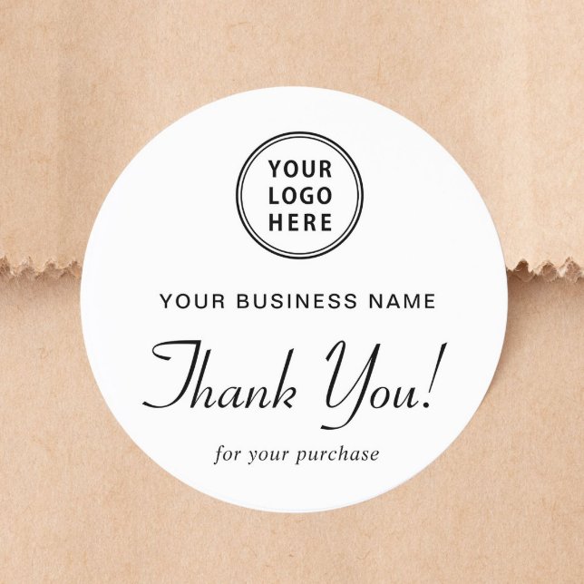 Sticker Rond Logo d'entreprise Merci (Créateur téléchargé)