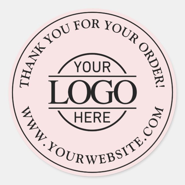 Sticker Rond Logo d'entreprise moderne Blush Pink Personnalisé  (Devant)