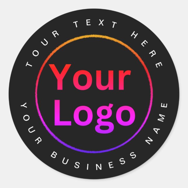 Sticker Rond Logo d'entreprise moderne noir (Devant)