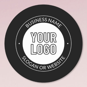 Sticker Rond Logo d'entreprise ou modèle de texte modifiable et