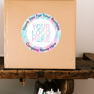 Sticker Rond Logo d'entreprise personnalisé avec holographie te
