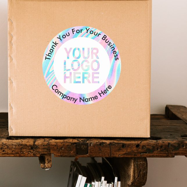 Sticker Rond Logo d'entreprise personnalisé avec holographie te (Créateur téléchargé)