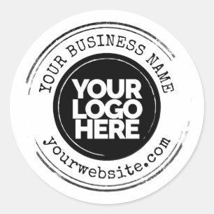 Sticker Rond Logo d'entreprise personnalisé Grand Grunge