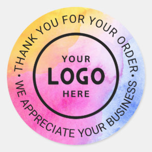 Sticker Rond Logo d'entreprise personnalisé Merci de marque