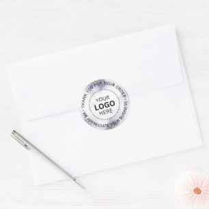 Sticker Rond Logo d'entreprise personnalisé Merci de marque