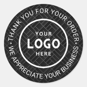 Sticker Rond Logo d'entreprise personnalisé Merci de marque