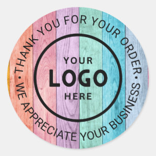 Sticker Rond Logo d'entreprise personnalisé Merci de marque