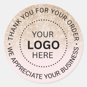 Sticker Rond Logo d'entreprise personnalisé Merci de marque