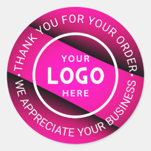 Sticker Rond Logo d'entreprise personnalisé Merci de marque