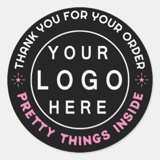 Sticker Rond Logo d'entreprise personnalisé Merci de marque