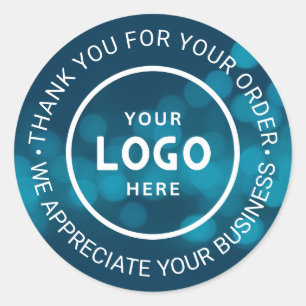 Sticker Rond Logo d'entreprise personnalisé Merci de marque