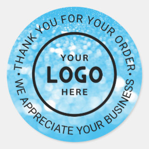 Sticker Rond Logo d'entreprise personnalisé Merci de marque