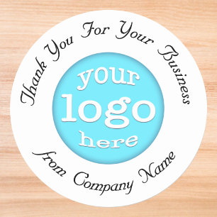 Sticker Rond Logo d'entreprise personnalisé Merci élégant