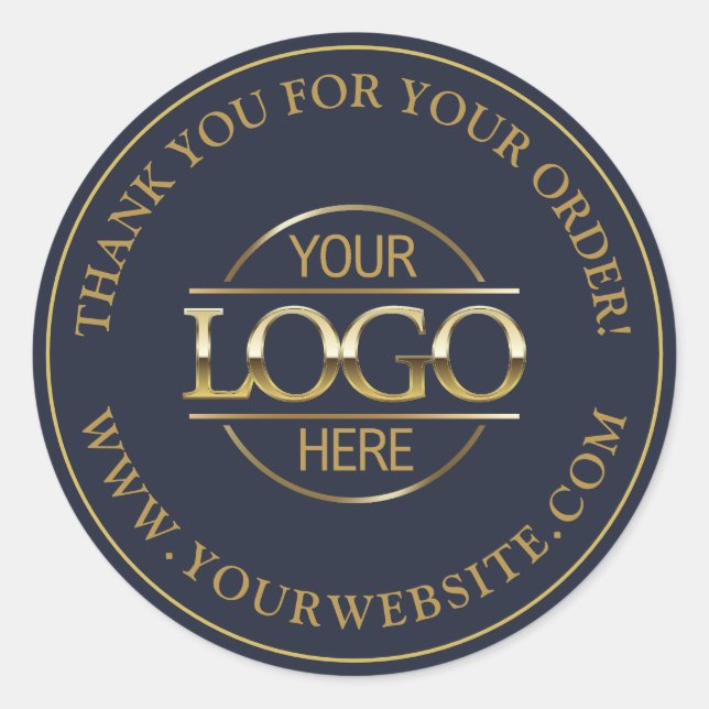 Sticker Rond Logo d'entreprise personnalisé Promotion Marine bl (Devant)