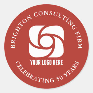 Sticker Rond Logo d'entreprise rouge personnalisé pour le marke