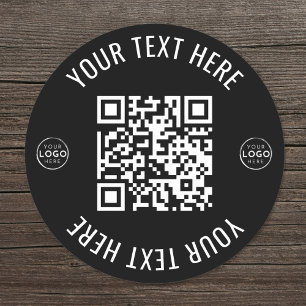 Sticker Rond Logo d'entreprise Scanner le code QR
