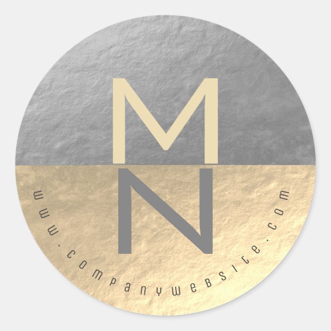 Sticker Rond Logo d'entreprise semi-circulaire Faux Silver & Go (Devant)