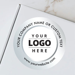 Sticker Rond Logo d'entreprise Silver White Livraison promotion