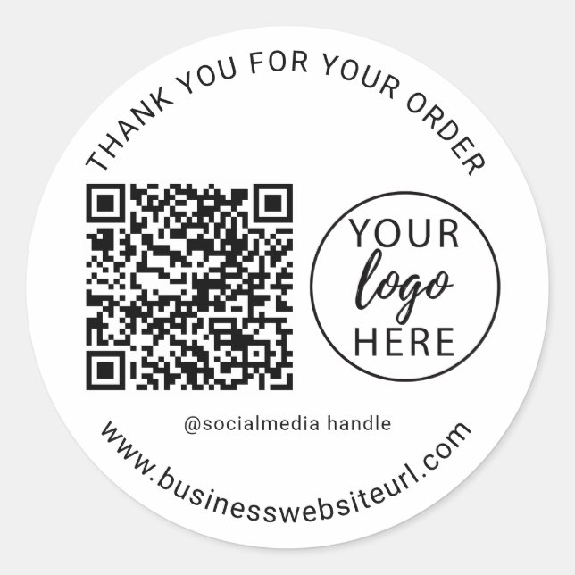 Sticker Rond Logo d'entreprise simple (Devant)