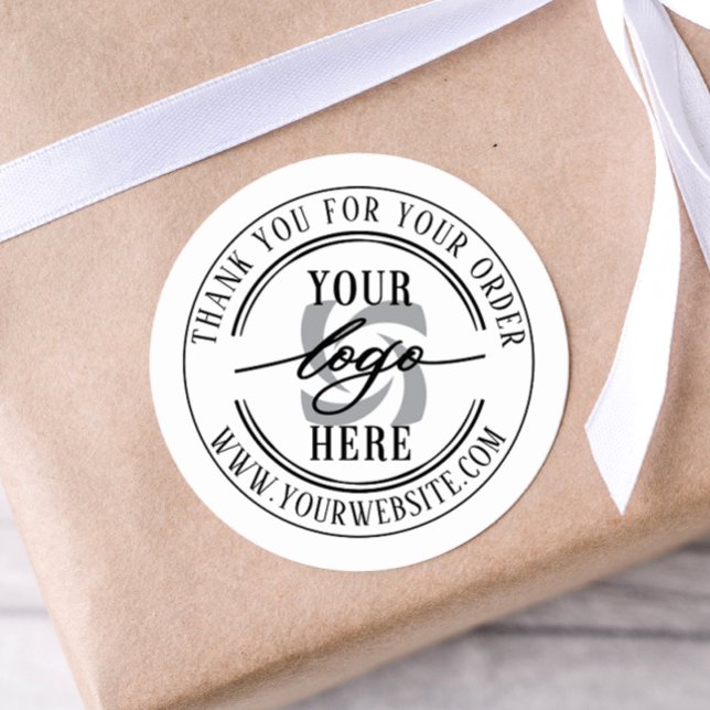 Sticker Rond Logo d'entreprise simple et minimal personnalisé (Créateur téléchargé)