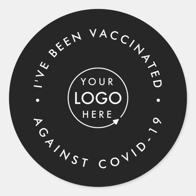 Sticker Rond Logo d'entreprise vacciné | Personnel Covid-19 Noi (Devant)