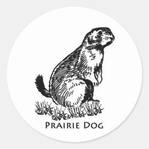 Sticker Rond Logo des chiens des Prairies (art en ligne)