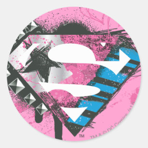 Sticker Rond Logo des Coeurs Supergirl