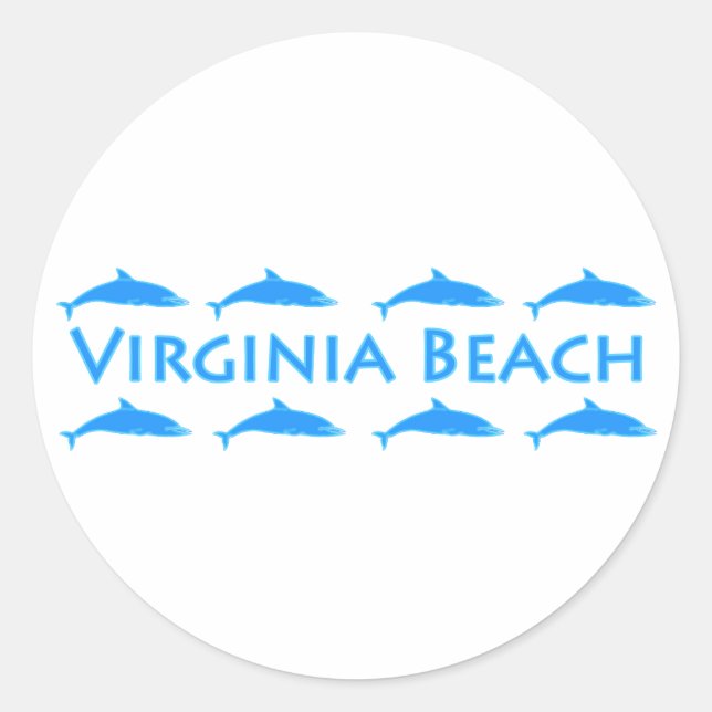 Sticker Rond Logo des dauphins de Virginia Beach (Devant)