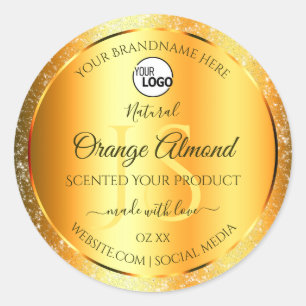 Sticker Rond Logo des initiales de Parties scintillant brillant