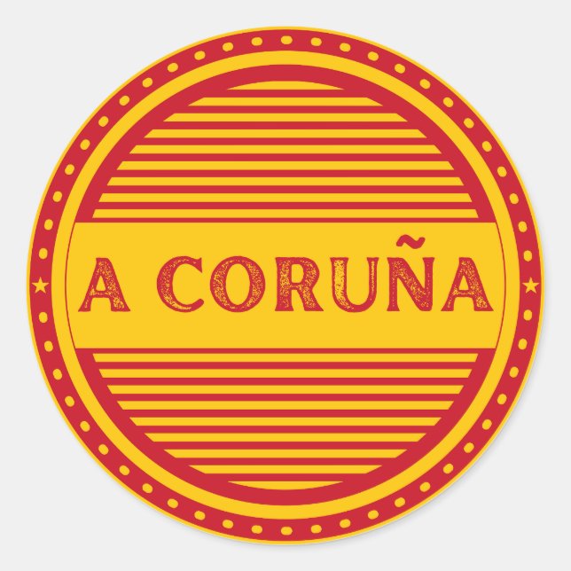 Sticker Rond Logo des La Coruña City Pride – Identité espagnole (Devant)