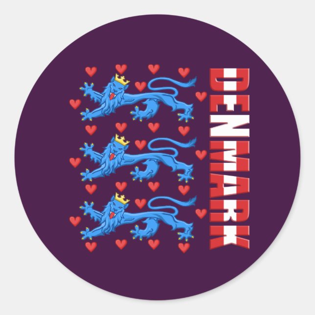 Sticker Rond Logo des lions du Danemark Danmark (Devant)