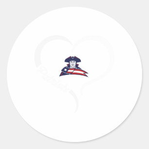 Sticker Rond Logo des Patriotes de Truman Slogan demi-coeur