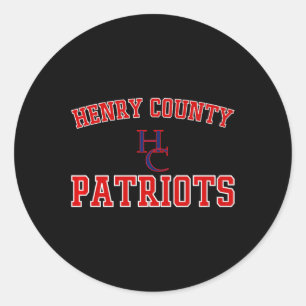 Sticker Rond Logo des Patriotes du comté de Henry Varsity Hs