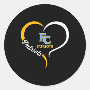Sticker Rond Logo des premiers patriotes coloniaux Demi-Coeur S