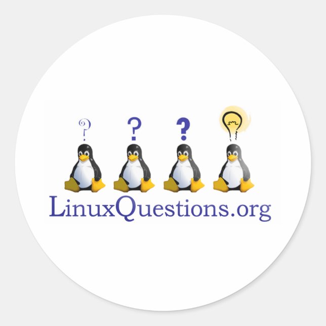 Sticker Rond Logo des Questions Linux (Devant)