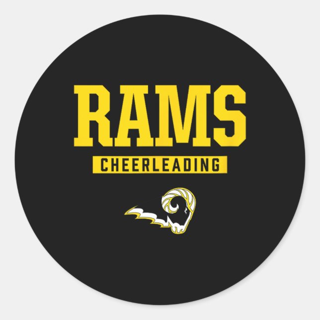 Sticker Rond Logo des Southeast Polk Rams Cheerleading Lycée  (Devant)
