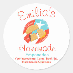 Sticker Rond Logo Dessiné à la Main pour Entreprise d'Empanadas