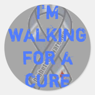 Sticker Rond logo diabète, je marche pour une cure