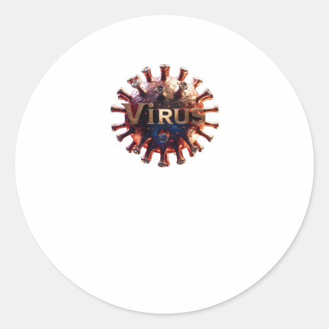 Sticker Rond Logo d'illustration de l'épidémie de virus de la c (Devant)