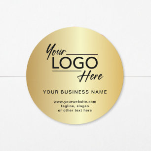 Sticker Rond Logo Doré d'Entreprise Moderne