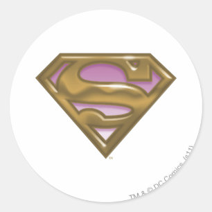 Sticker Rond Logo doré Supergirl