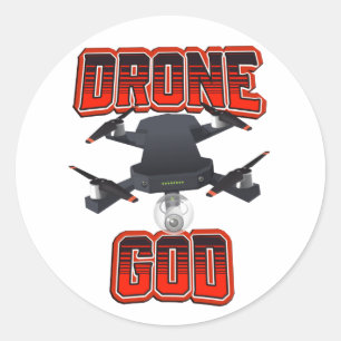 Sticker Rond logo Drone God