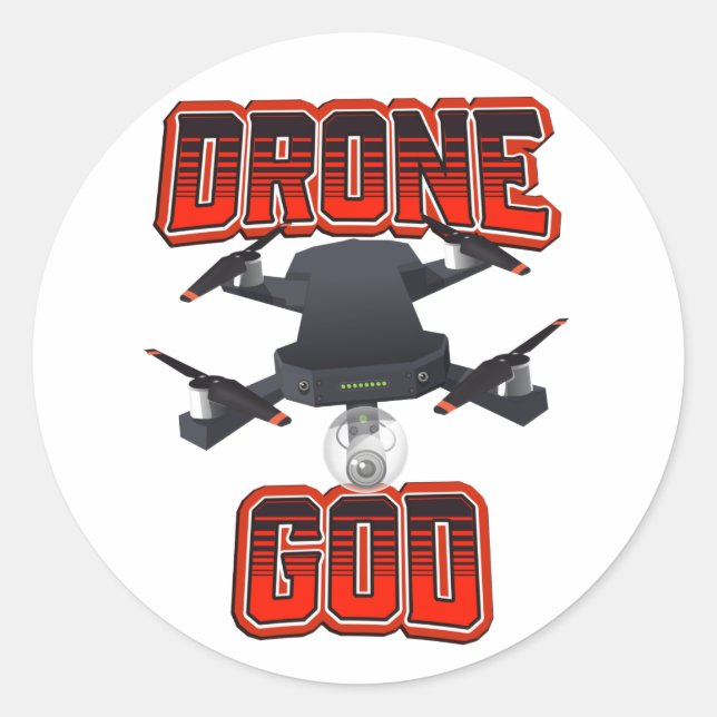 Sticker Rond logo Drone God (Devant)
