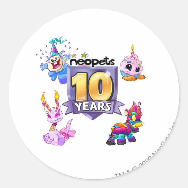 Sticker Rond Logo du 10e anniversaire (Devant)