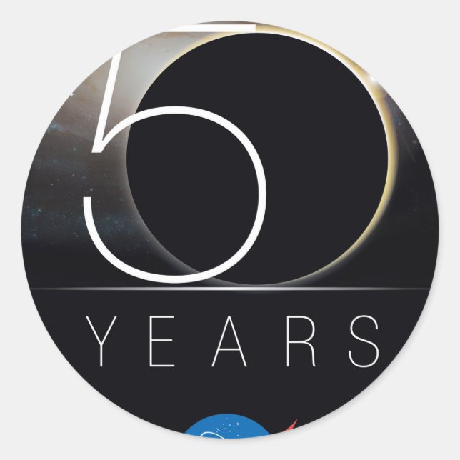 Sticker Rond Logo du 50e anniversaire de la NASA (Devant)