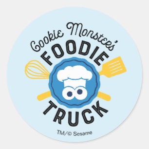 Sticker Rond Logo du camion fourré de Cookie Monster