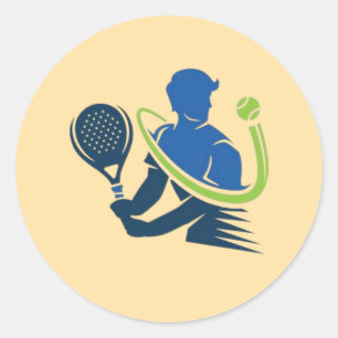 Sticker Rond Logo du club de tennis - Action dynamique, Style s