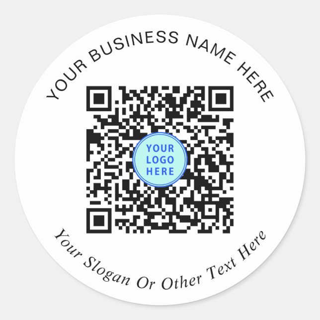 Sticker Rond Logo du code QR d'entreprise promotionnel (Devant)