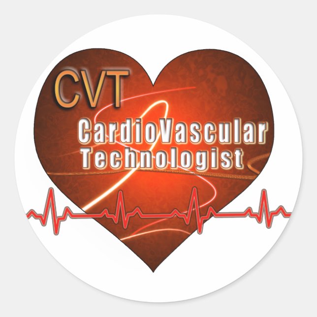 Sticker Rond LOGO DU COEUR DE LA TCCE Technologue cardiovascula (Devant)